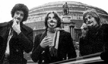 The band 'Smile' - Brian May, Tim Staffell & Roger Taylor outside the Royal Albert Hall in 1969