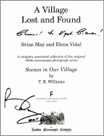 Title page of 'A Village Lost and Found' signed by Brian May 