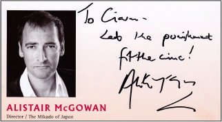 Alistair McGowan signed programme for 'The Mikado'
