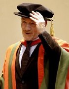 Sir Ian McKellen receives his honorary degree from Leeds University in 2004