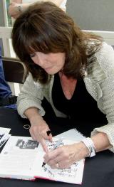 Vicki Michelle signing 'Allo 'Allo book