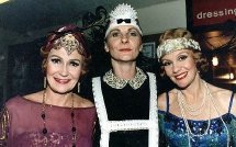 Juliet Mills, Julie Godfrey & Hayley Mills in costume for 'Fallen Angels' in Canada (1992)