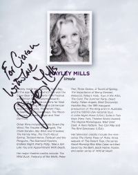 Programme for 'Ladies in Lavender' signed by Hayley Mills 