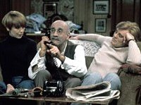 Warren Mitchell, Una Stubbs & Anthony Booth in 'Till Death Us Do Part'