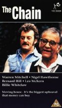 Bernard Hill and Warren Mitchell pictured on the video cover of 'The Chain'