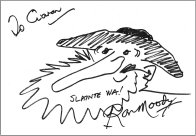 Ron Moody cartoon of Fagin drawn for Ciaran Brown