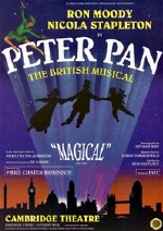 Theatre poster for the musical 'Peter Pan' at the Cambridge Theatre, London