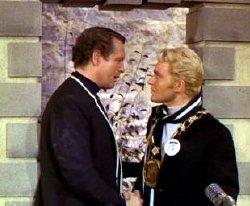 Patrick McGoohan and Derren Nesbitt in 'The Prisoner'