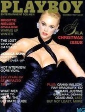 Brigitte Nielsen poses for the cover photo on Playboy Magazine, December 1987