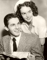 Leonard Nimoy & Mona Knox with their contract for the film 'Kid Monk Baroni' (1952)