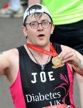 Joe Pasquale after completing the London Marathon