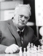 Patrick Moore taking part in the Hastings Chess Congress