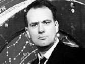 Patrick Moore presenting 'The Sky at Night' in 1957