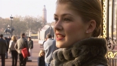 Rosamund Pike during filming in London for 'Die Another Day'