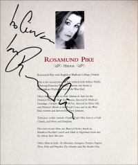 Hedda Gabler programme signed by Rosamund Pike