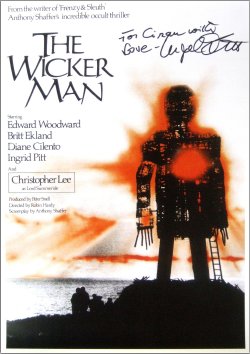 'The Wicker Man' print signed by Ingrid Pitt 