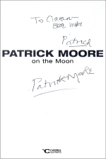 Sir Patrick Moore inscribed copy of his book 'Patrick Moore on the Moon'