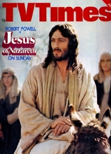 TV Times front cover featuring Robert Powell as Christ in 'Jesus of Nazareth' (1976)