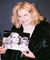 Blanche Ravalec with signed photo of her character Dolly