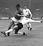 Ray Wilson in action against Portugal in the 1966 semi final
