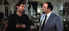 Timothy Dalton and John Rhys-Davies in 'The Living Daylights'