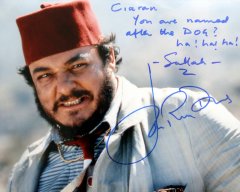 John Rhys-Davies signed photograph of him as Sallah in 'Raiders of the Lost Ark'