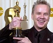 Tim Robbins with his Oscar for 'Best Supporting Actor' in 'Mystic River' (2003)