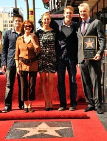 The Robbins family (l-r) Miles, Susan Sarandon, Eva, Jack & Tim Robbins