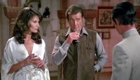 Maud Adams, Roger Moore & Louis Jourdan in 'Octopussy'