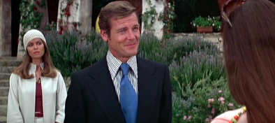 Roger Moore with Barbara Bach and Caroline Munro in 'The Spy Who Loved Me'