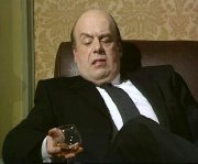 John Savident as Sir Frederick 'Jumbo' Stewart in 'Yes Minister'
