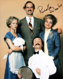 Prunella Scales signed this photograph of the main cast of 'Fawlty Towers'