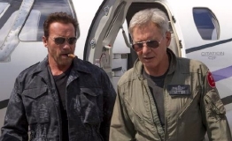 Arnold Schwarzenegger & Harrison Ford in 'The Expendables 3' (2014)