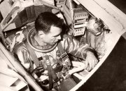 Dave Scott in the Gemini 8 cockpit ready for orbit