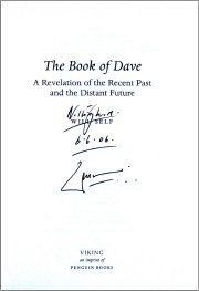 Signed copy of Will Self's book 'The Book of Dave'