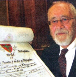 Alan Sillitoe is made an Honorary Freeman of the City of Nottingham in June 2008.