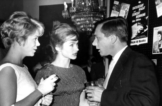 Rachel Roberts, Shirley Anne Field and Alan Sillitoe at the film Premiere of Saturday Night and Sunday Morning  