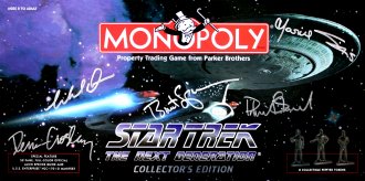 Star Trek Monopoly signed by Patrick Stewart, Marina Sirtis, Brent Spiner, Michael Dorn & Denise Crosby