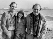 Christopher Cazenove, Alison Steadman & Alan Ayckbourn in Brighton in 1979 for Ayckbourn's play 'Joking Apart'