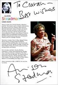 Alison Steadman has signed her page of the programme for 'Enjoy'