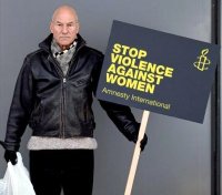Patrick Stewart is a patron of the charity 'Refuge'