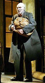 Patrick Stewart as Davies in 'The Caretaker'