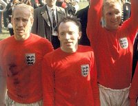 Bobby Charlton, Nobby Stiles & Bobby Moore after the 1966 final