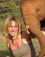 Michaela Strachan during filming for 'Elephant Diaries'