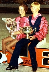 Christopher Dean & Sandra Elson after winning the British Junior Dance Championships at Nottingham in 1974