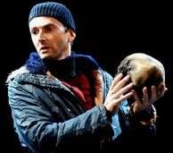 David Tennant holds the skull of Andre Tchaikovsky in the RSC production of Shakespeare's 'Hamlet' (2008)