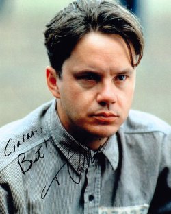 Tim Robbins signed photograph showing him as Andy Dufresne in 'The Shawshank Redemption'