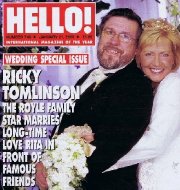 Ricky Tomlinson and Rita pictured on the cover of Hello! magazine