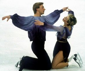 Torvill and Dean at the start of their 'Bolero' routine