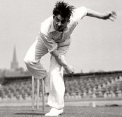 Fred Trueman in action